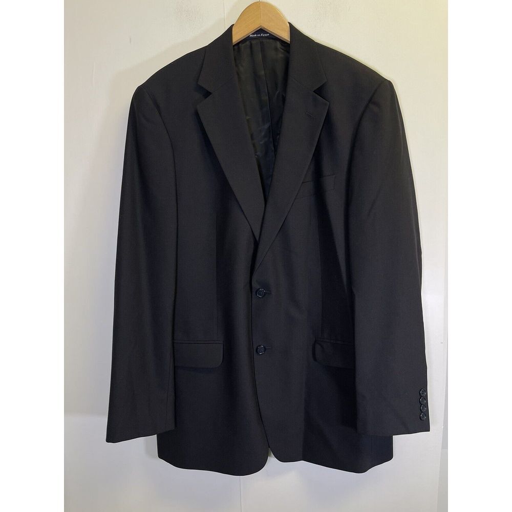Alan‎ Flusser Men's 42L Blazer Navy Blue 2-Button Sport Coat Jacket Textured